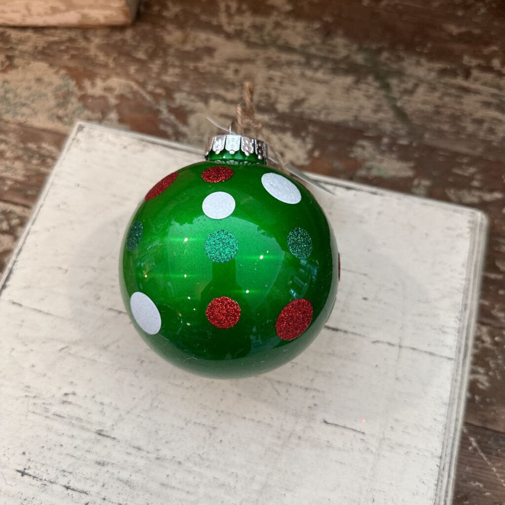 PLASTIC POLKA DOT ORNAMENT