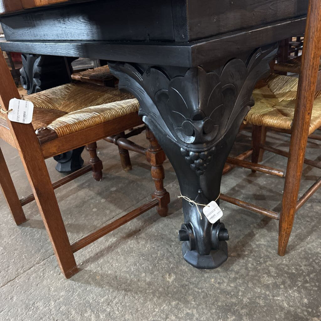 Hand Crafted Farm Table w/ late 1800's Grand Piano Legs