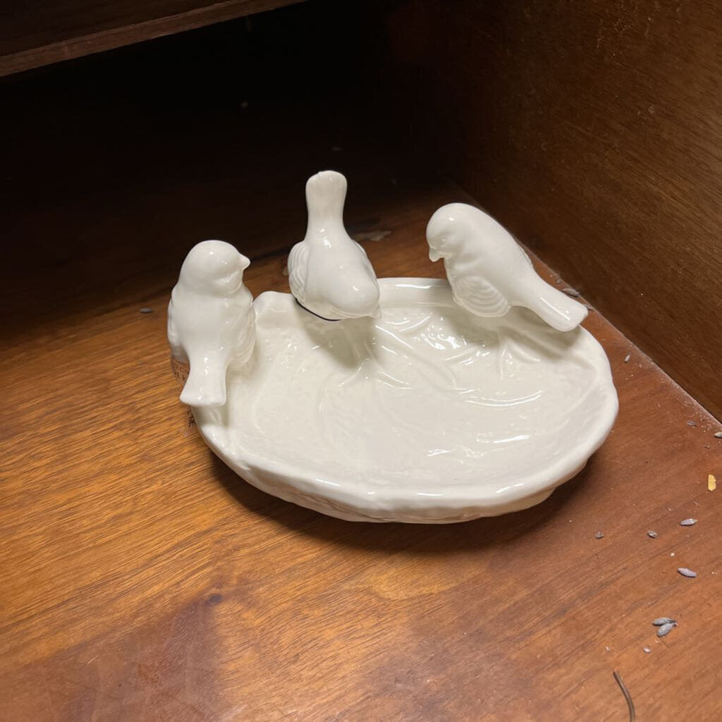 CERAMIC LEAF DISH WITH BIRDS