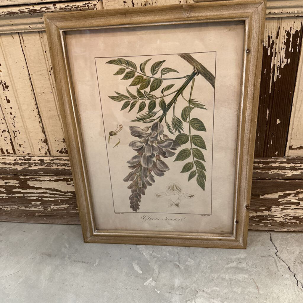 WOOD FRAMED WALL DECOR WITH FLORAL