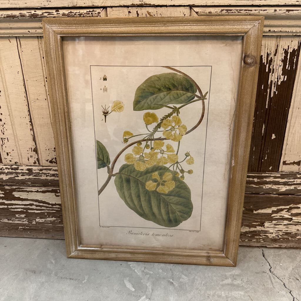 WOOD FRAMED WALL DECOR WITH FLORAL