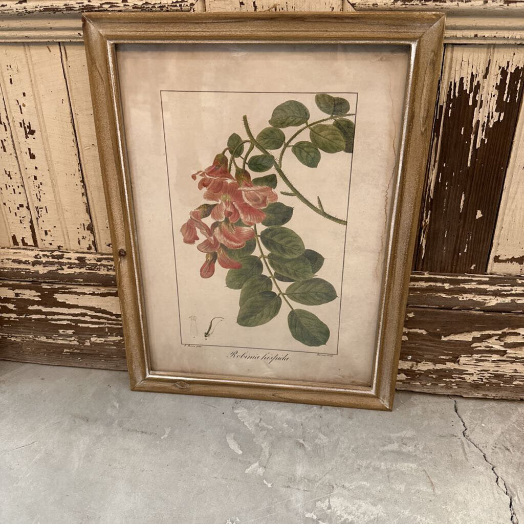 WOOD FRAMED WALL DECOR WITH FLORAL