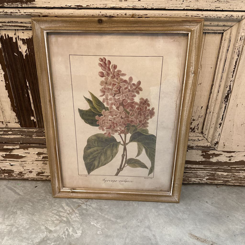 WOOD FRAMED WALL DECOR WITH FLORAL