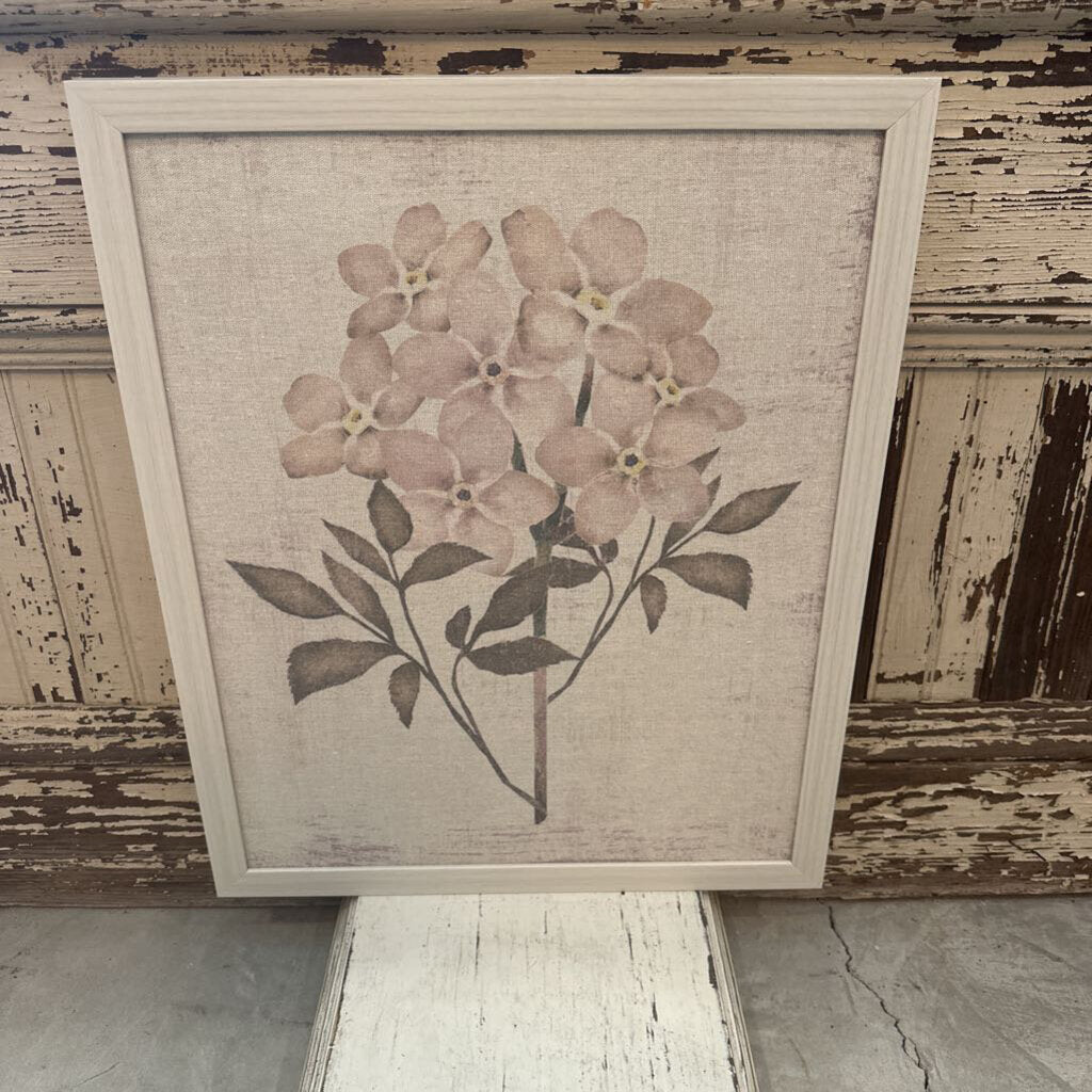 WOOD FRAMED FLORAL CANVAS