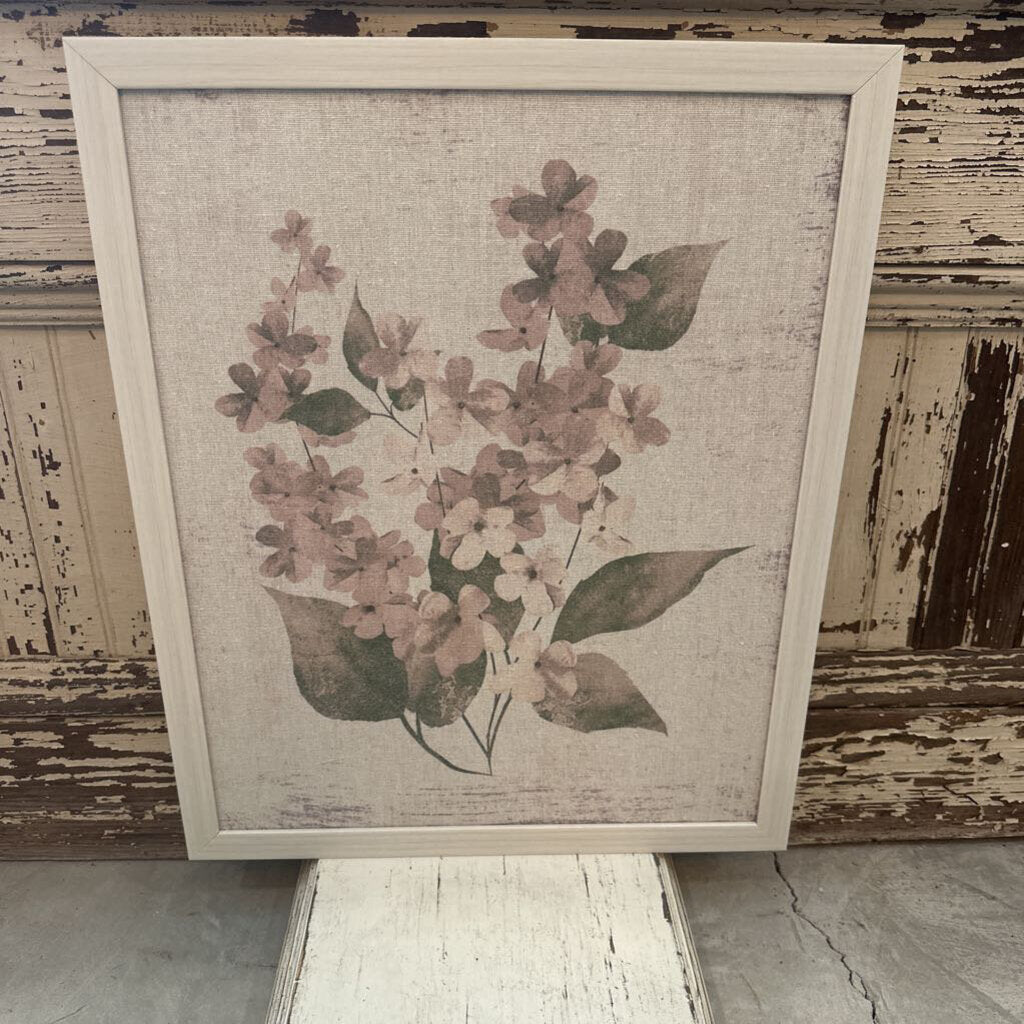 WOOD FRAMED FLORAL CANVAS