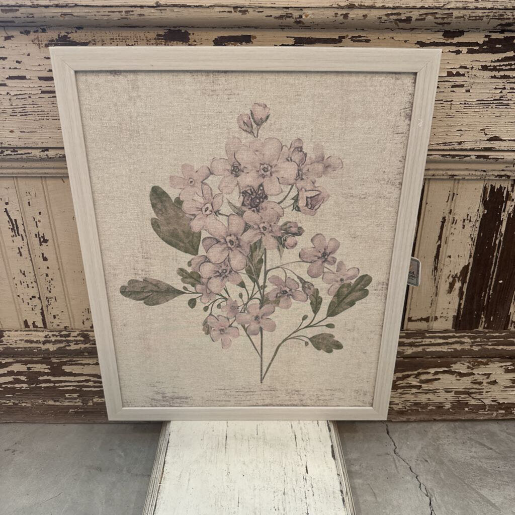 WOOD FRAMED FLORAL CANVAS