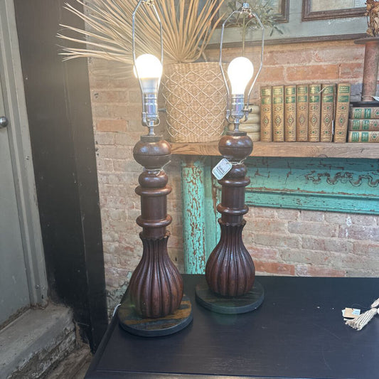 CARVED WOOD LAMP