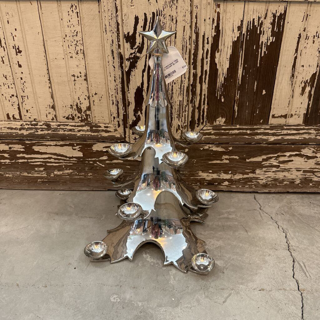 METAL CHRISTMAS TREE CANDLE HOLDER