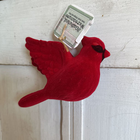 VELVET CARDINAL ORNAMENT