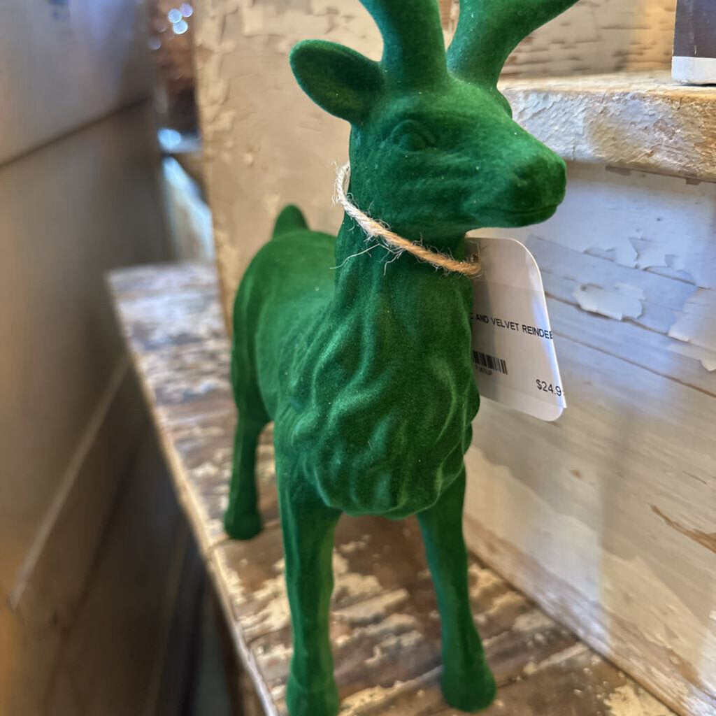 CERAMIC AND VELVET REINDEER