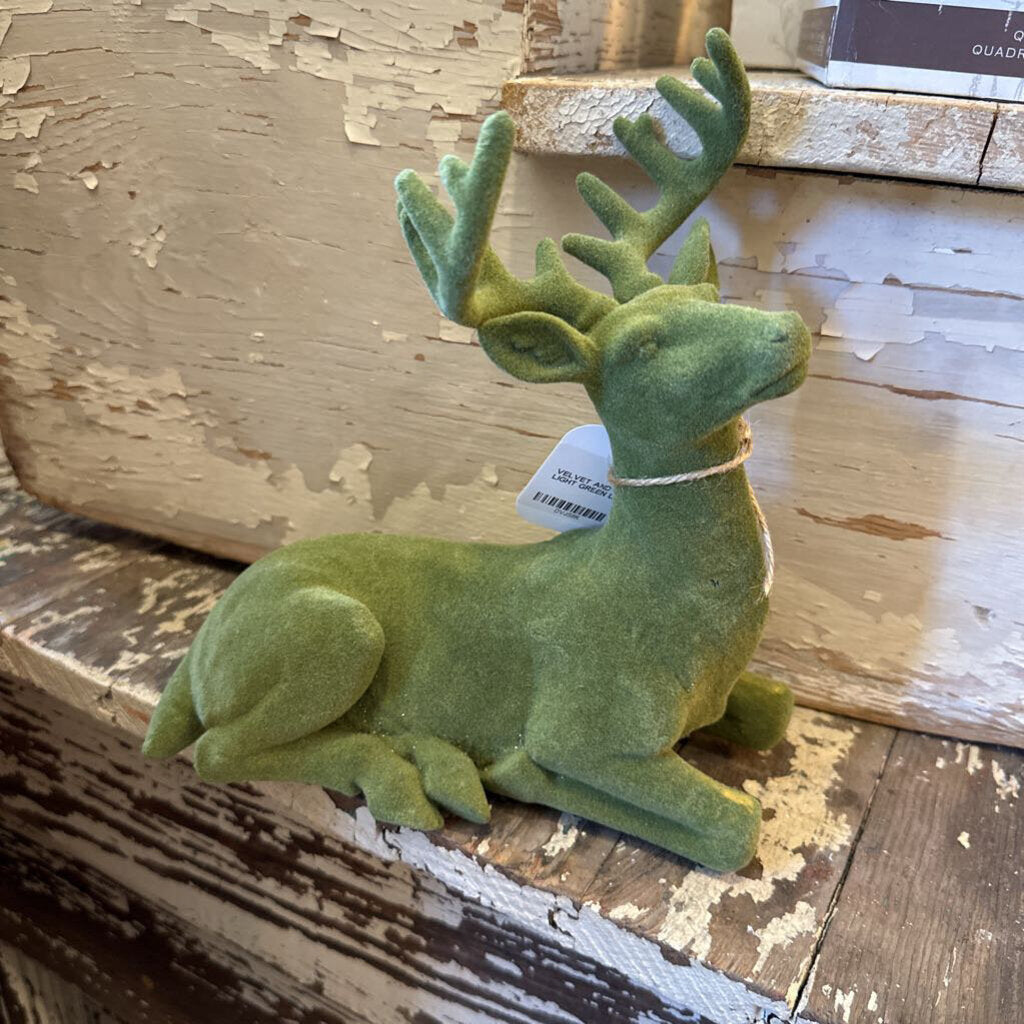 VELVET AND CERAMIC REINDEER