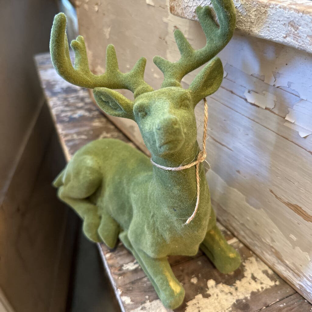 VELVET AND CERAMIC REINDEER