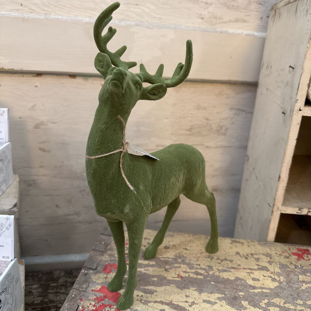 VELVET AND CERAMIC REINDEER