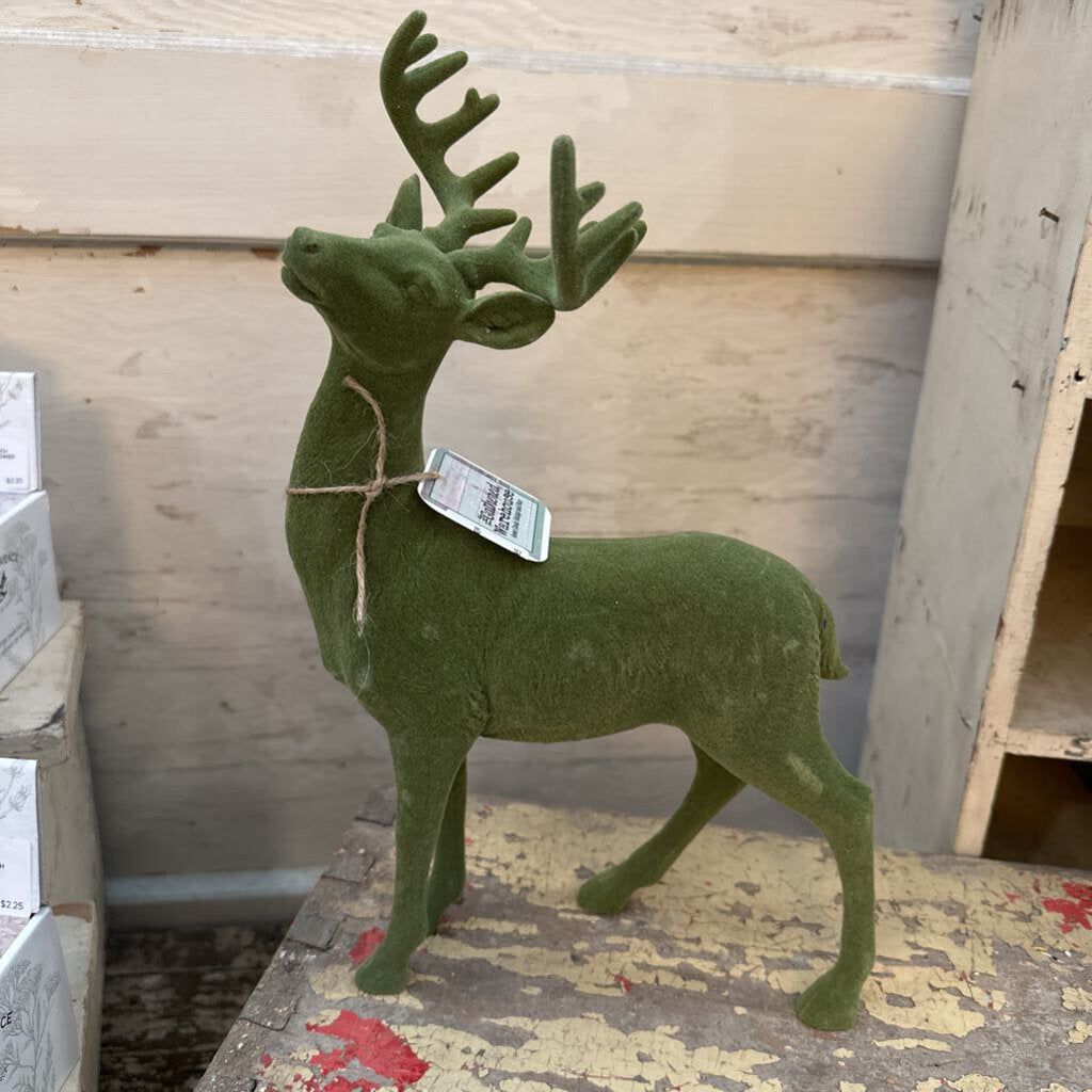 VELVET AND CERAMIC REINDEER