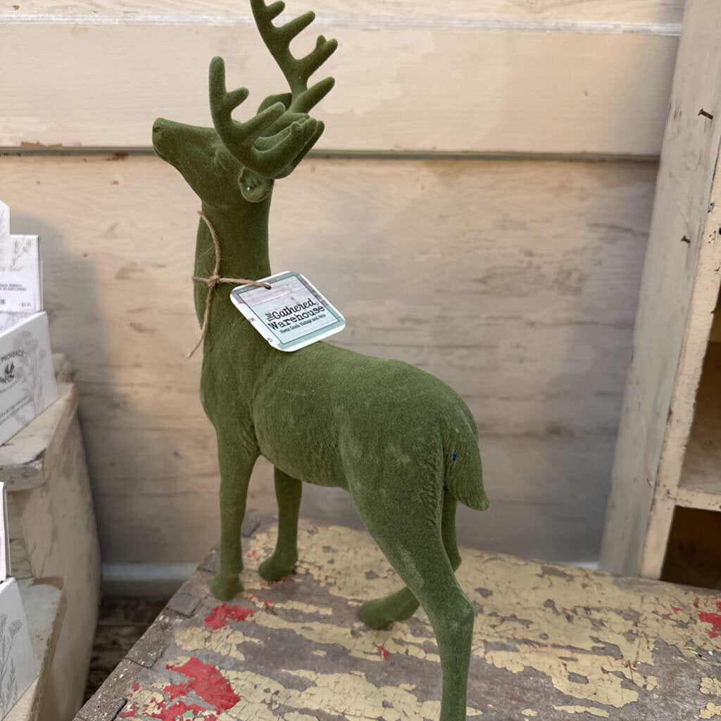 VELVET AND CERAMIC REINDEER