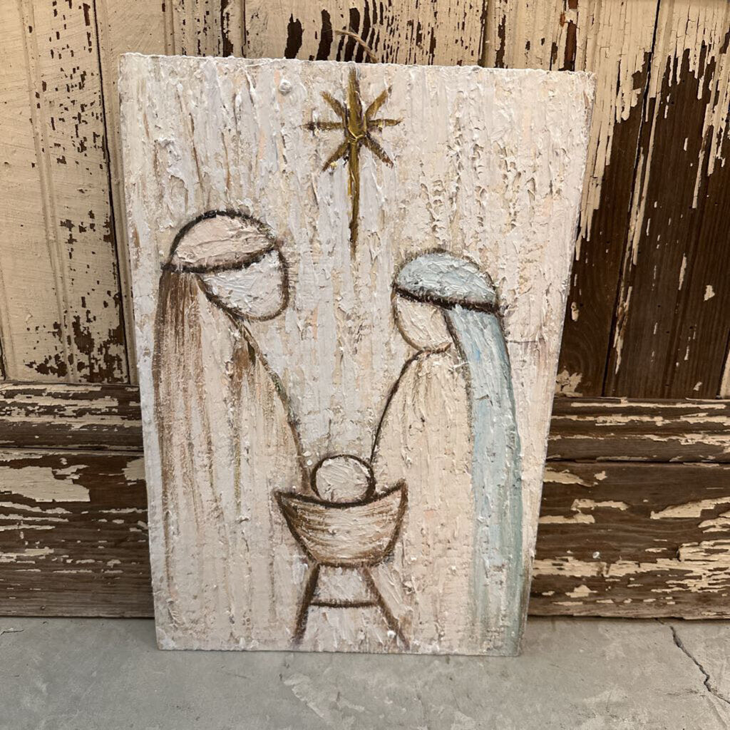 HOLY FAMILY WOOD WALL ART