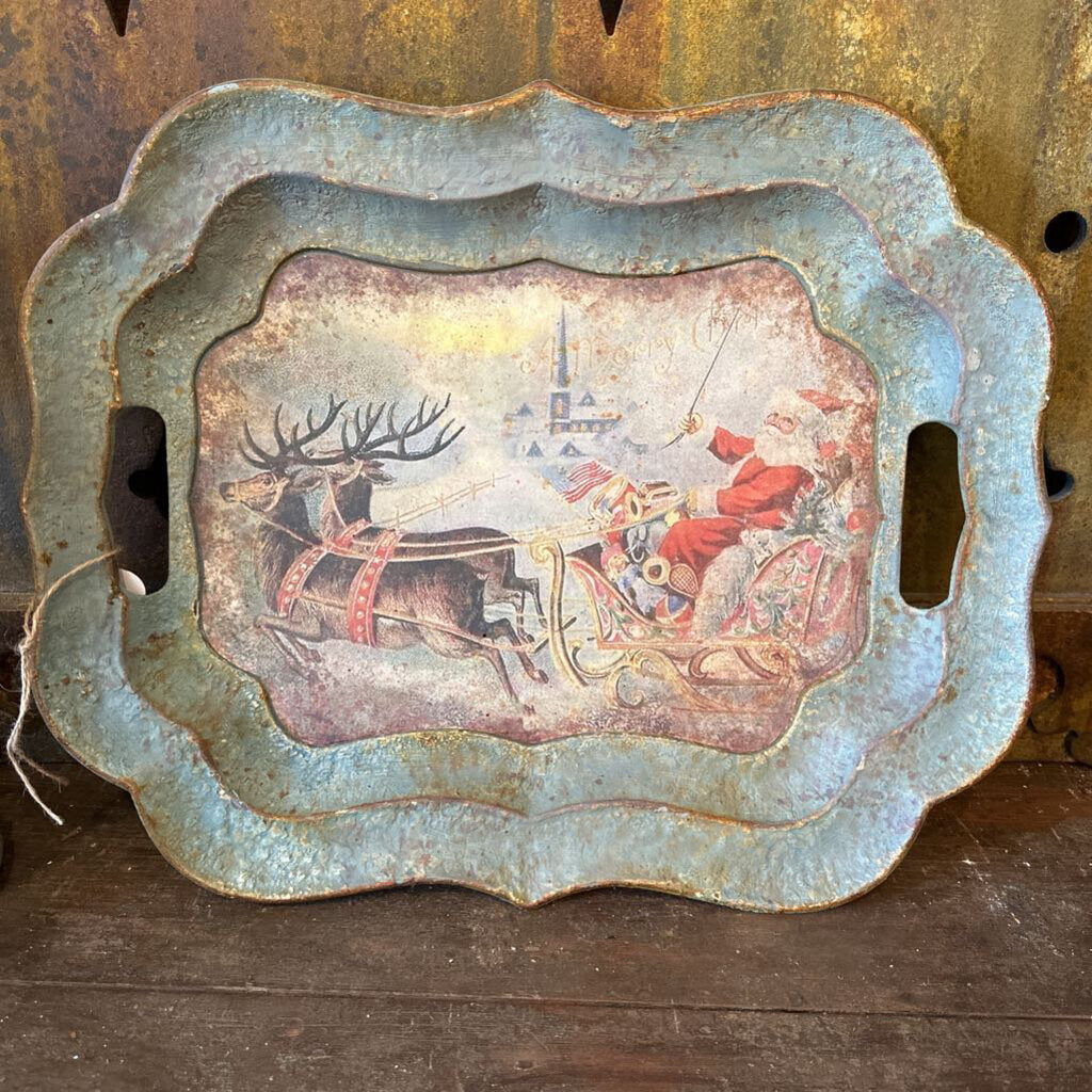 VINTAGE STYLE SANTA SERVING TRAY