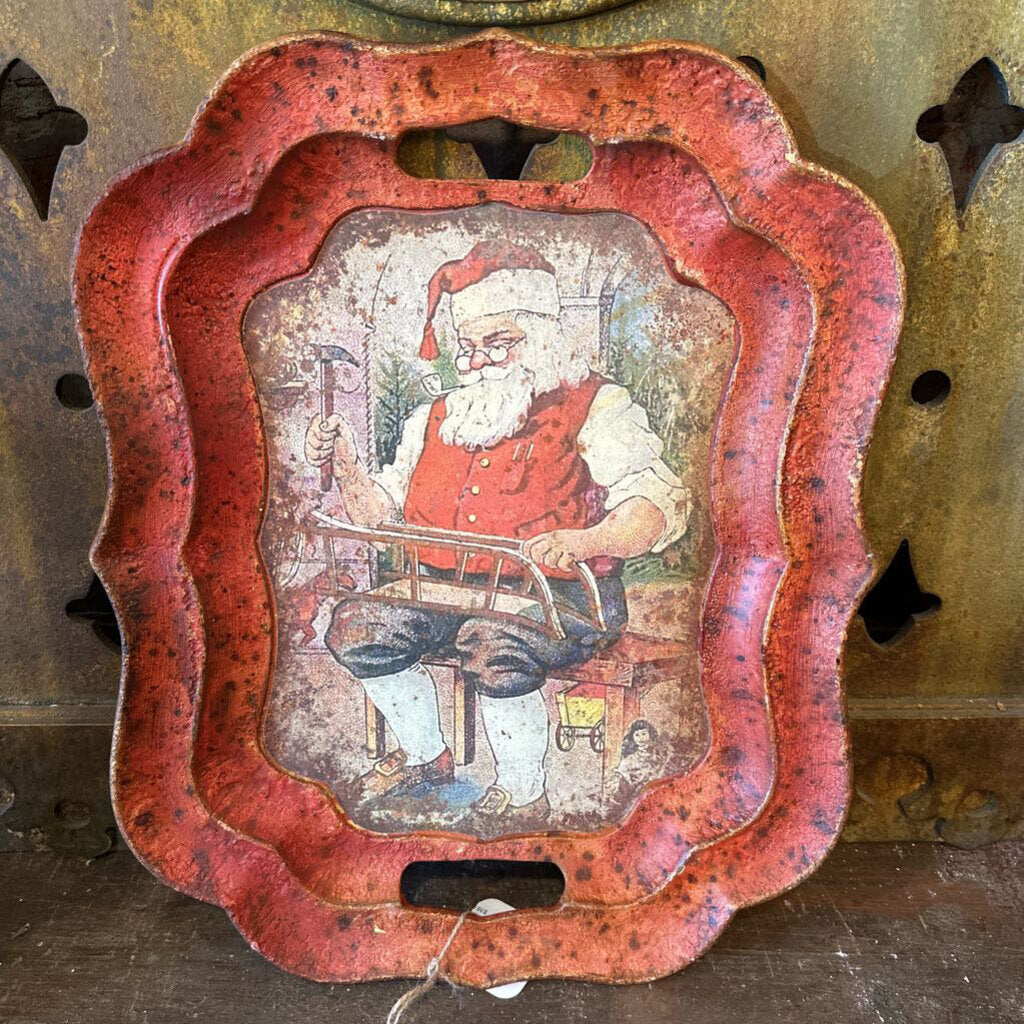 VINTAGE STYLE SANTA SERVING TRAY