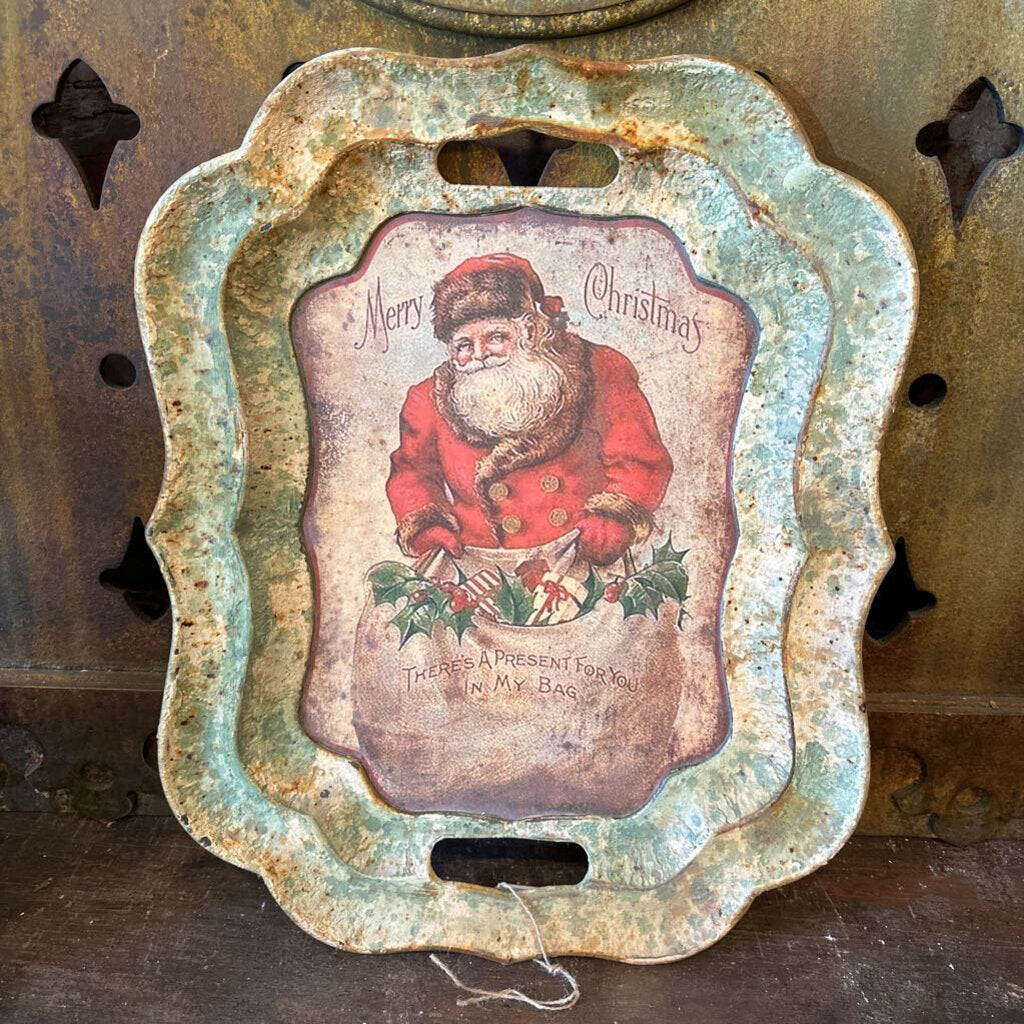 VINTAGE STYLE SANTA SERVING TRAY