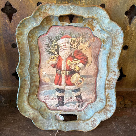 VINTAGE STYLE SANTA SERVING TRAY