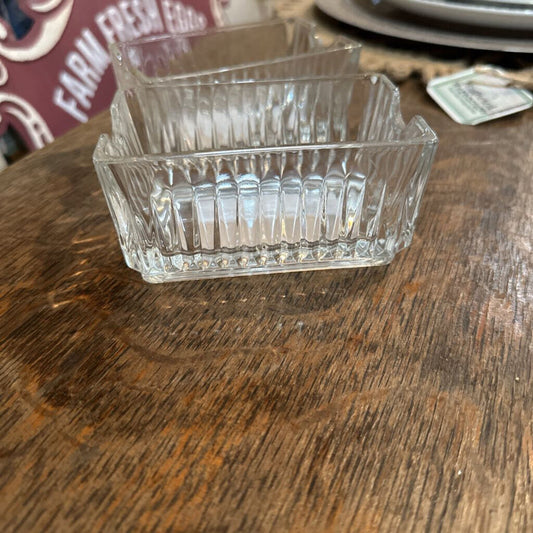 GLASS SUGAR PACKET CADDY