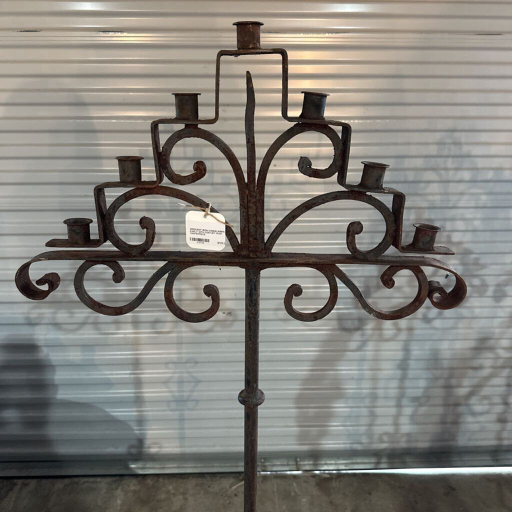 WROUGHT IRON CANDELABRA- EARLY 20TH CENTURY