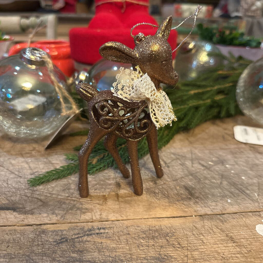 GLITTER FAWN ORNAMENT