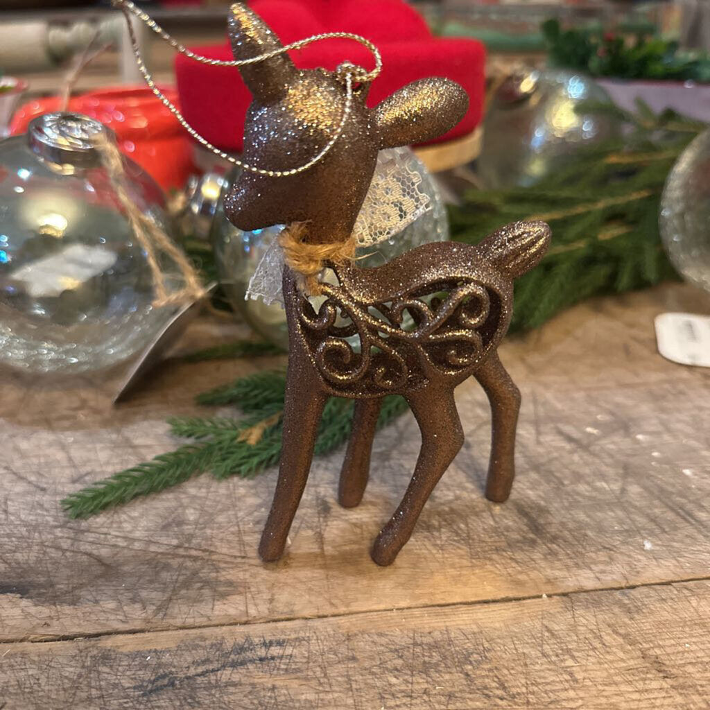 GLITTER FAWN ORNAMENT