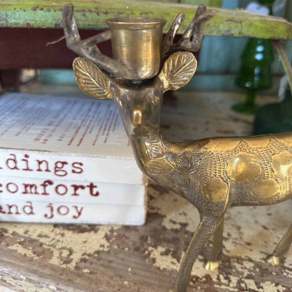 BRASS DEER CANDLE HOLDER