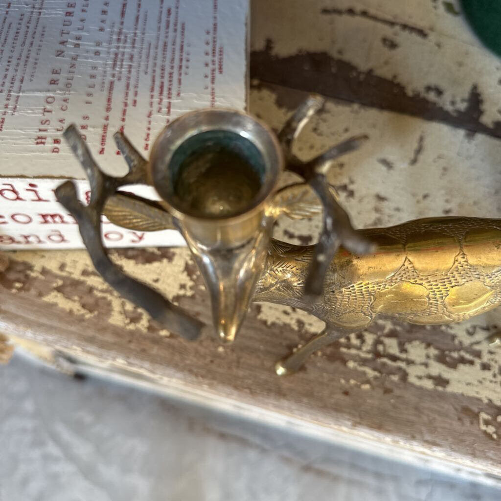 BRASS DEER CANDLE HOLDER