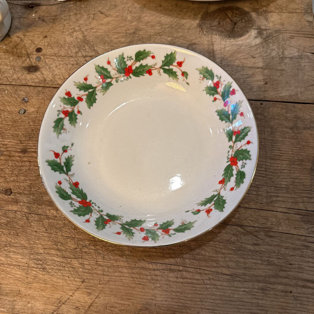 HOLLY SALAD BOWL-CHINA PEARL "NOEL" COLLECTION