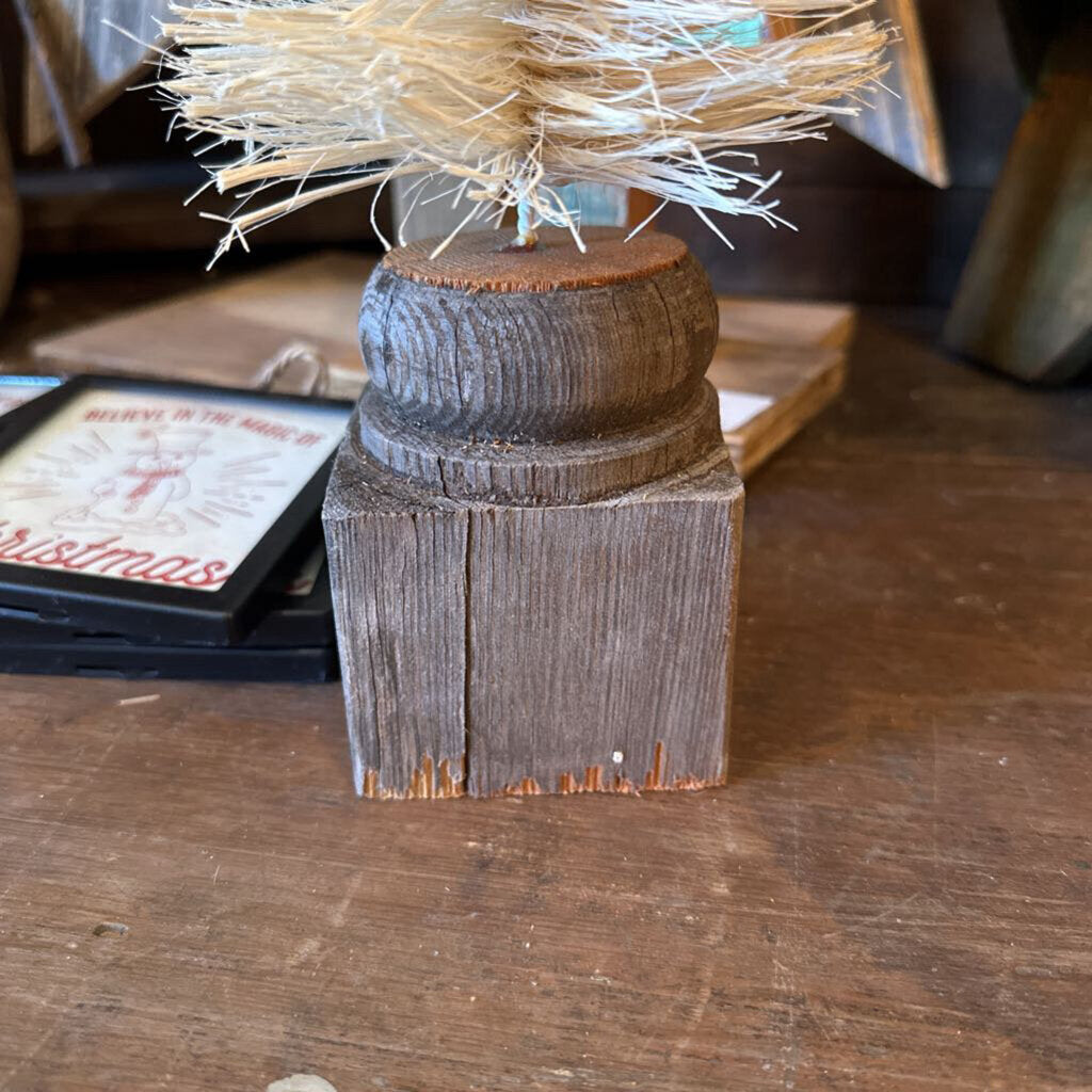 BOTTLEBRUSH TREE ON VINTAGE WOOD PEDIMENT