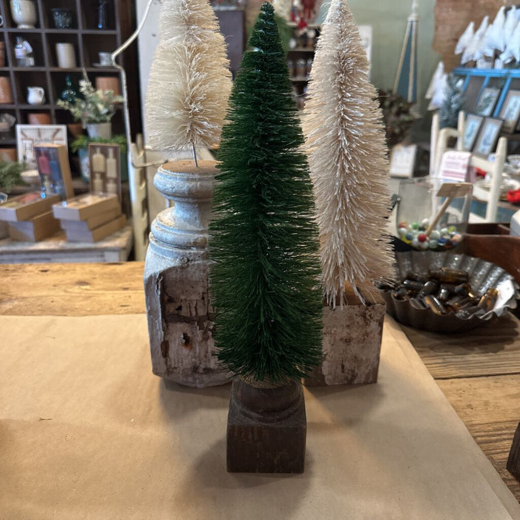 BOTTLEBRUSH TREE ON VINTAGE WOOD PEDIMENT