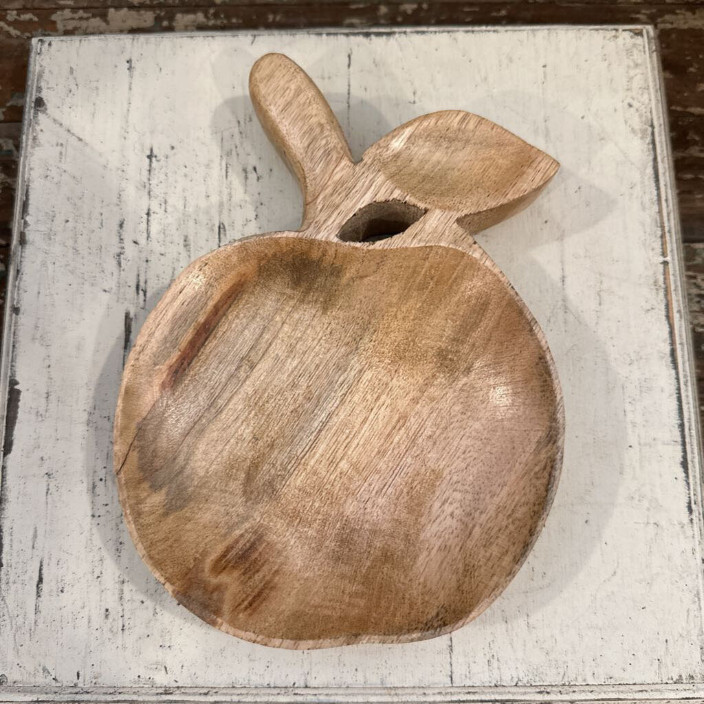 APPLE SHAPED WOODEN TRAY