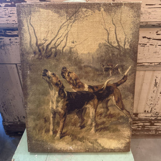 DOG PRINT ON BURLAP CANVAS