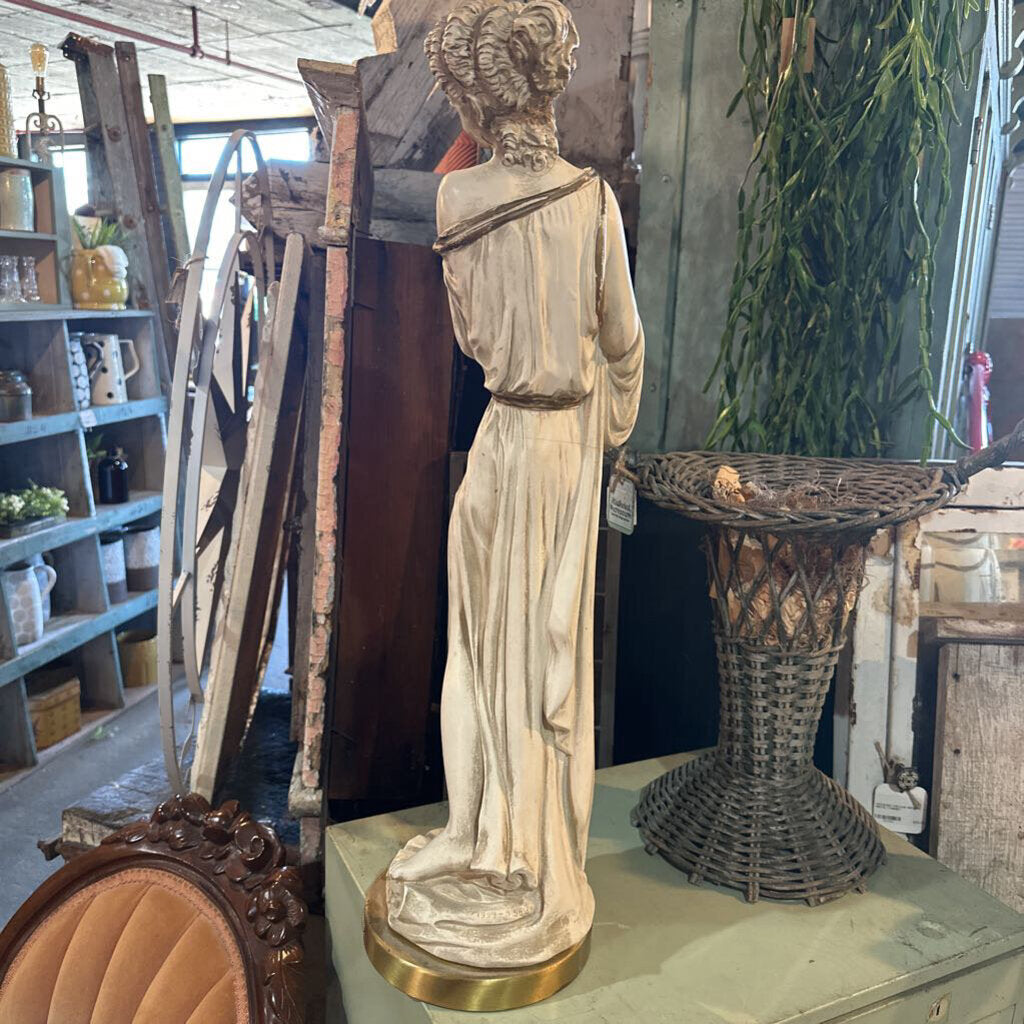 UNIVERSAL STATUARY CORP. CHALKWARE STATUE OF ROMAN WOMAN POURING FROM A JUG