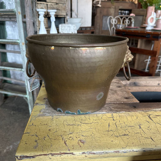 BRASS POT WITH HANDLES