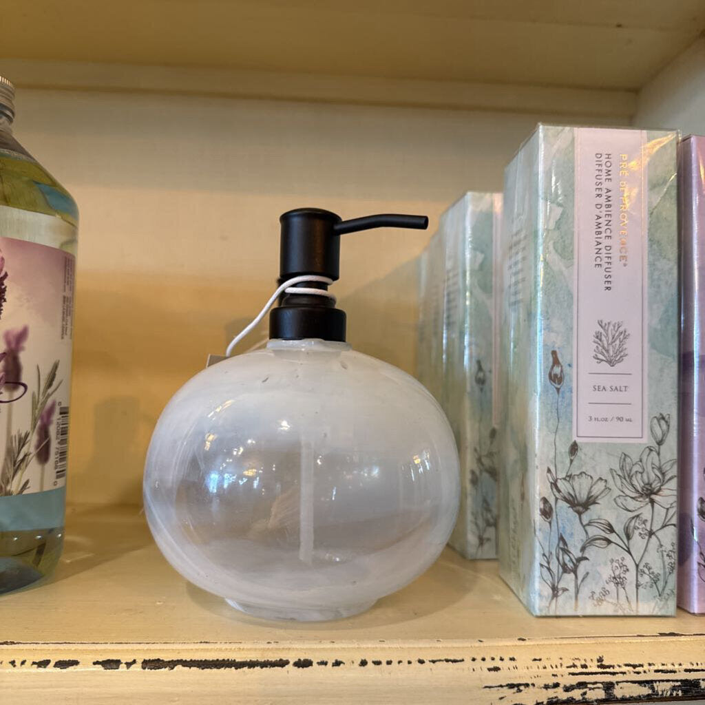 MARBLED GLASS SOAP DISPESER