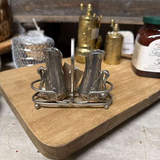 VINTAGE SILVER SWAN SALT & PEPPER SET