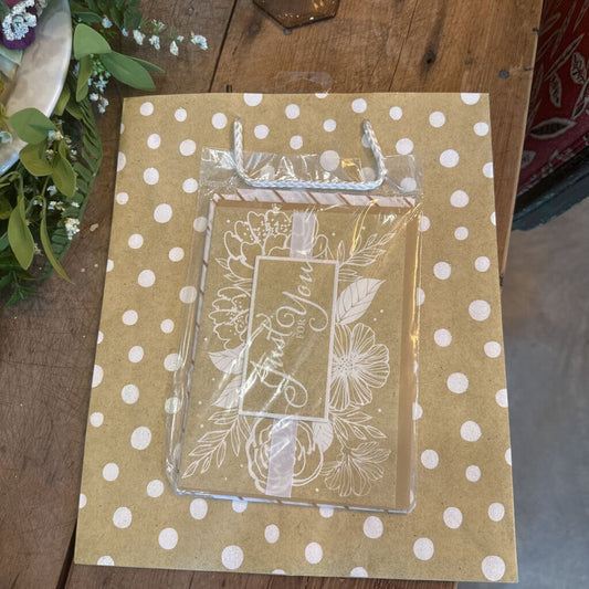 GIFT BAG SET WITH TISSUE PAPER AND CARD