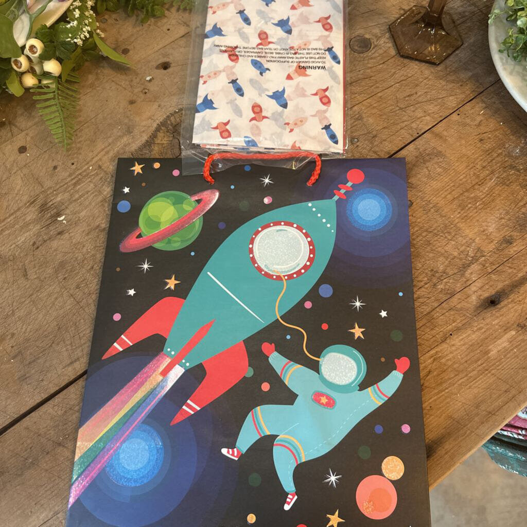 GIFT BAG SET WITH TISSUE PAPER AND CARD