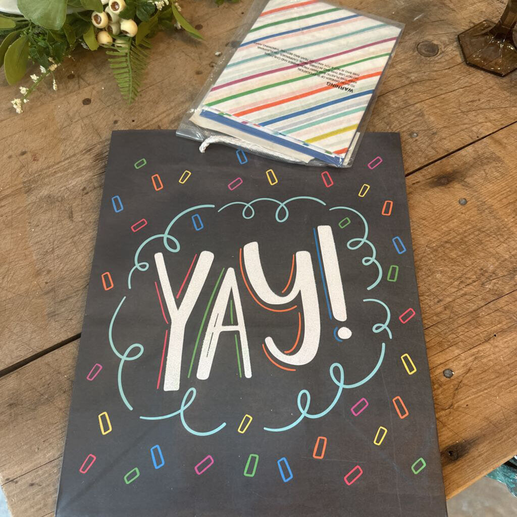 GIFT BAG SET WITH TISSUE PAPER AND CARD