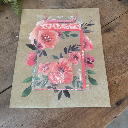 GIFT BAG SET WITH TISSUE PAPER AND CARD