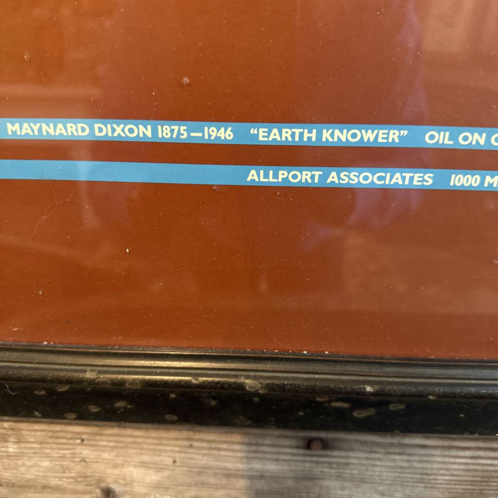 VINTAGE FRAMED "EARTH KNOWER" BY MAYNARD DIXON POSTER