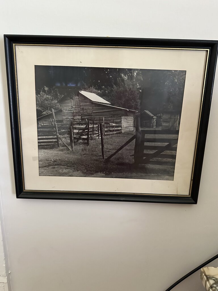 FRAMED OLD BARN PICTURE