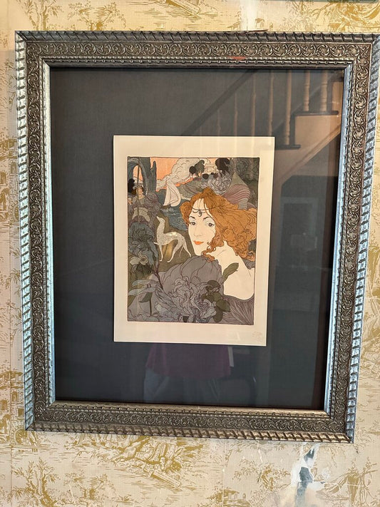 FRAMED "HOMECOMING (RETOUR)" 1897 LITHOGRAPH BY GEORGES de FEURE