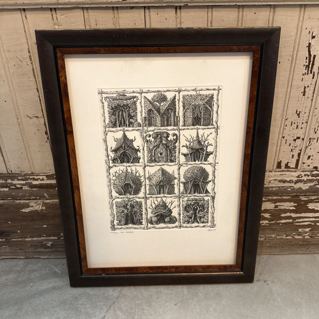 FRAMED PRINT "MY HUTS" BY FRANCOIS HOUTIN