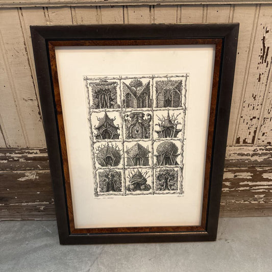 FRAMED PRINT "MY HUTS" BY FRANCOIS HOUTIN