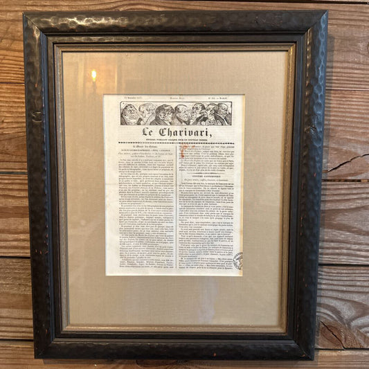 FRAMED LE CHARIVARI PRINT, NOVEMBER 22, 1833