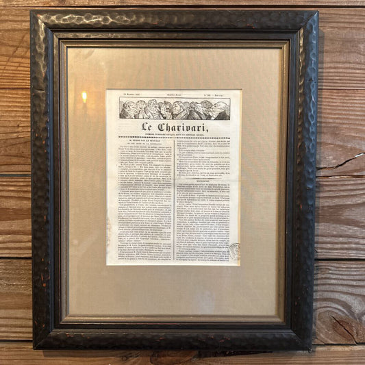 FRAMED LE CHARIVARI PRINT, DECEMBER 22, 1833